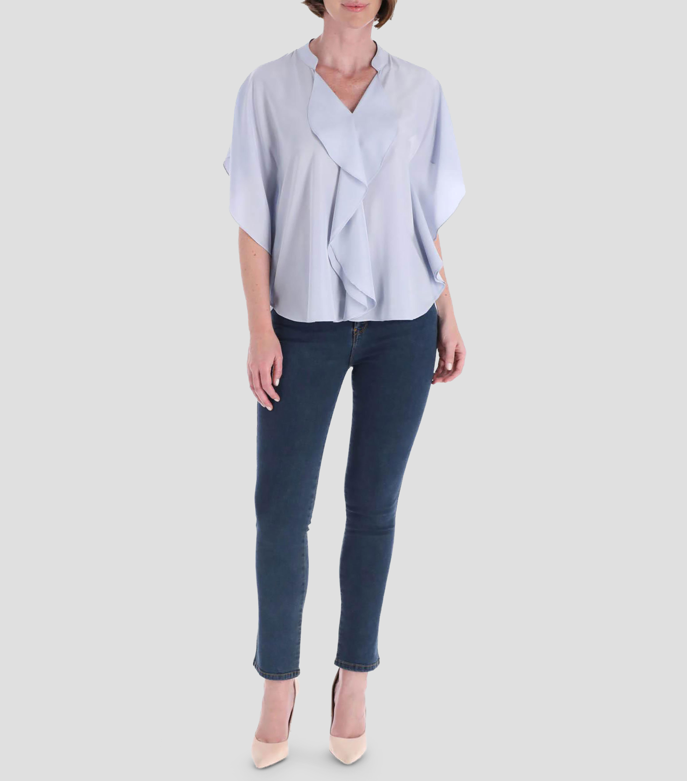 Blusa lisa manga corta Mujer